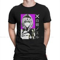 Men T-Shirts Shirogane Noel Danchou Novelty 100% Cotton Tee Shirt Short Sleeve Hololive Vtuber T Shirt Crewneck Tops Original