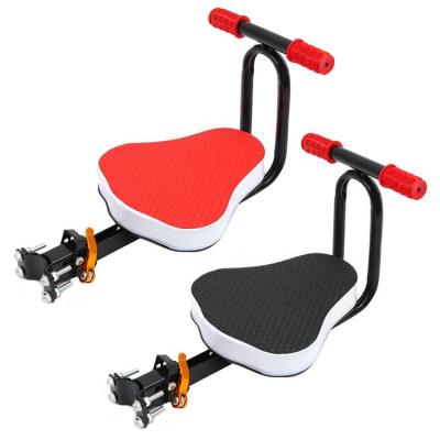 Front Mounted Child Bike Seat Sturdy Front Mount Aluminum Alloy Kid Bicycle Seat with Armrests Foldable Portable Bike Accessories Fits Mountain Bikes Womens Bikes Folding Bikes fitting