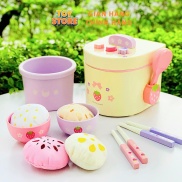 Bộ đồ chơi nồi cơm gỗ có cơm và bánh bao cho bé mother garden FUDAER