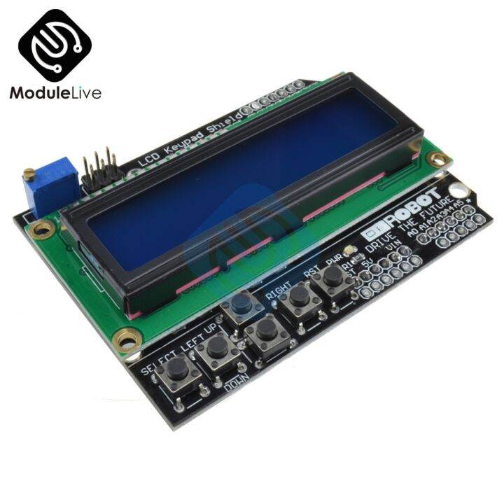 LCD Display For Arduino 1602 Keypad Shield Module 16x2 5V Blue ...