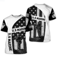 NEW (สต็อกเพียงพอ) 2023 shirt new new new fashiontessffel america marine camo skull soldier army casual 3dprint unisex summer funny coolคุณภาพสูง size:S-5XL