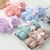 ℡ஐ Coral Fleece Cute Bear Towel Absorbent Face Hand Towel Bath Towel Infant Soothe Appease Towel Comforting Toy Towel Wedding Busin