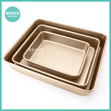 Non-Stick Square Rectangle Cake Baking Pan Carbon Steel Tray Pie