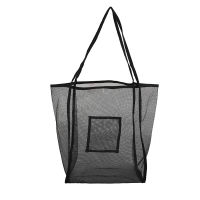 1 Pc Large Mesh Shopping Bag for Women Reusable Transparent Fashion One Shoulder Summer Beach Bag Mesh Hollow Tote Bag