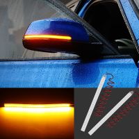 2pcs Universal Car Rearview Mirror Indicator Lamp Streamer Strip Flowing Turn Signal Lights Motorcycle Flowing LED light Amber