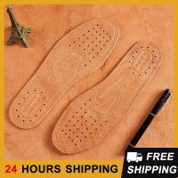 Three-dimensional Massage Deodorant Vintage Insole Comfortable Feet Shock Absorbing And Breathable Printing Cowhide Insole