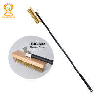 2021SHANGPEIXUAN Professional Big Size Pizza Oven Copper Brush Scraper Grill Brass Cleaning Brush with 47 inch Aluminium Handle