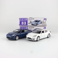 1:43 Scale Porsche Paramera จำลองสูง Diecast โลหะผสมรุ่นรถดึงกลับเปิดประตูคอลเลกชันเด็กของเล่นของขวัญ