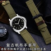 Suitable for Panerai 441 PAM01661 1086 Vintage Outdoor Thickened Canvas Watch Strap 24mm