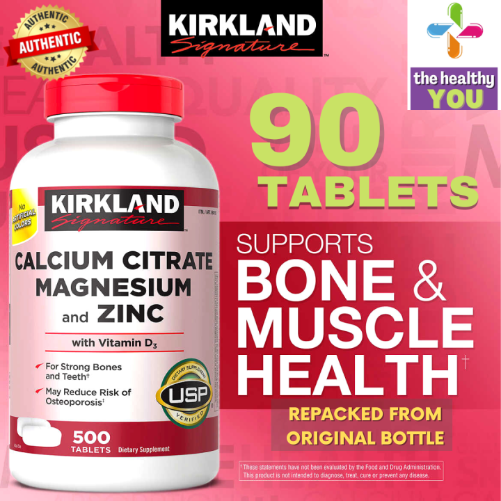 90 Tablets Kirkland Signature Calcium Citrate Magnesium and Zinc