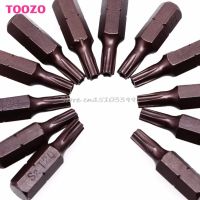 Limited stock 12Pcs 25mm 1/4" Hex Shank Magnetic T20 Torx Security Screwdriver Bits With Hole G08 Whosale&amp;DropShip