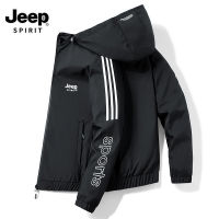 แจ็คเก็ต JEEP SPIRIT ในฤดูใบไม้ร่วงผู้ชายเสื้อกันลมมีฮู้ดเสื้อกีฬาลำลอง