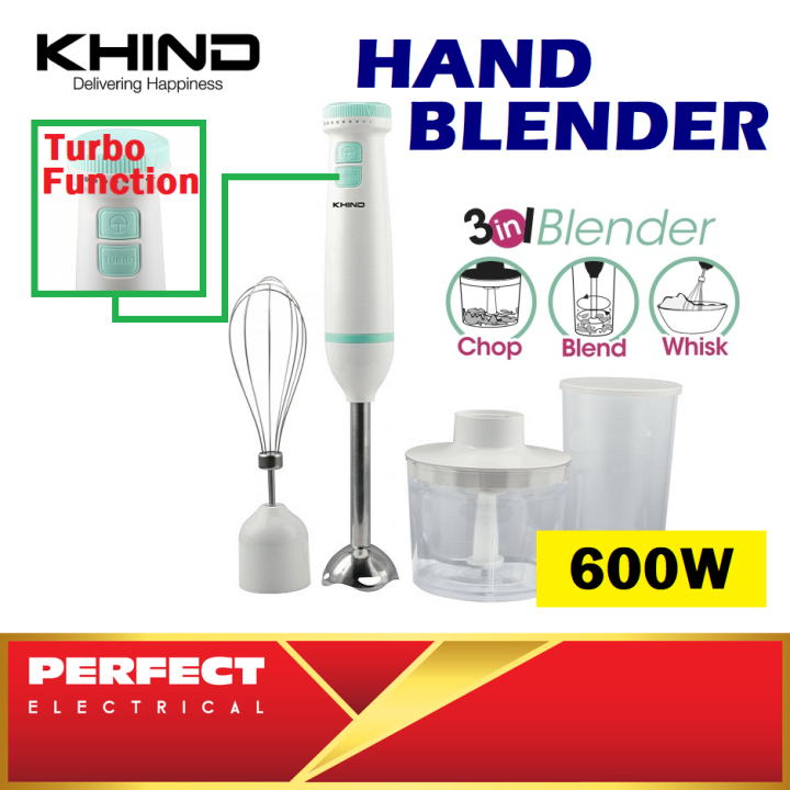 Khind 3 in 1 Stainless Steel Hand Blender BH600M Midori Series 600W Lazada