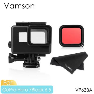 Vamson ซองกันน้ำใต้น้ำสำหรับ Go Pro 60เมตรสำหรับ Gopro Hero 7 6 5สีดำชุดอุปกรณ์เสริมดำน้ำฝาครอบป้องกัน Vp633หุ้ม