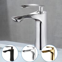 Basin Faucets Hot and Cold Bathroom Hot Cold Water Mixer Tap Chrome/black Single Handle Basin Water Sink Deck Mounted