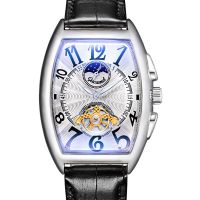 Mechanical watch mens watch barrel type mechanical watch automatic mechanical watch tourbillon sun moon star mens watch —D0517