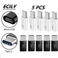 ECILY 5ชิ้น USB 3.1 USB-C Type C ชายกับ M Icro USB หญิงอะแดปเตอร์แปลง8ชาร์จซัพพลายอะแดปเตอร์เคล็ดลับอุปกรณ์เชื่อมต่อ