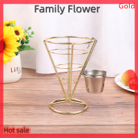 Family Flower Flash Sale 1pcs French Fry Stand กรวยตะกร้าสำหรับทอดปลาและชิปและอาหาร