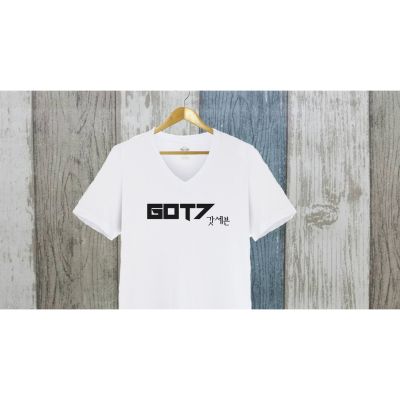 เสื้อยืด cotton 100% GOT7 T-Shirt W01 สีขาว เกาหลีใต้
