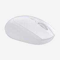 【New arrival】 Mouse Komputer แบบพกพา2.4กรัมพร้อมเมาส์สำหรับแล็ปท็อปไร้สายไม่มีเสียง USB (สีขาว)