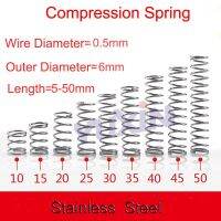 50ชิ้น/ล็อต0.5 * * * * * * * * 6 5-50ขนาดเล็ก Coil สปริง,สแตนเลส Springs,ขนาดเล็กการบีบอัดจุดฤดูใบไม้ผลิสำหรับ3D เครื่องพิมพ์