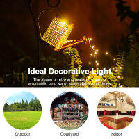 Solar Watering Can Light LED Hanging Kettle Lantern Waterproof Outdoor Garden Decor Metal R Waterfall Lamp Landscape Light