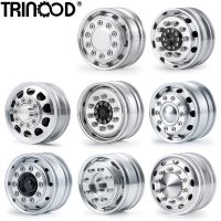 TRINOOD 2PCS Metal Front Wheel Hub Bearing/Hex Beadlock Wheel Rims for 1/14th Scale Tamiya Truck Tractor Cargo Upgrade Parts