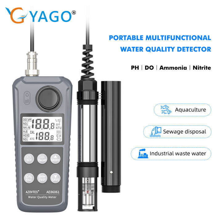 RCYAGO Multifunctional Water Quality Detector PH Meter Dissolved Oxygen