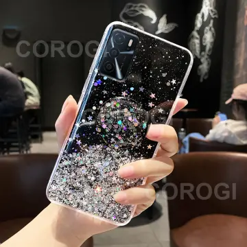 Compatible with Oppo A16 Case Glitter Clear Green,Oppo A16 Phone Case  Silicone Transparent Soft TPU Women Girls Shockproof Protective Slim Cover