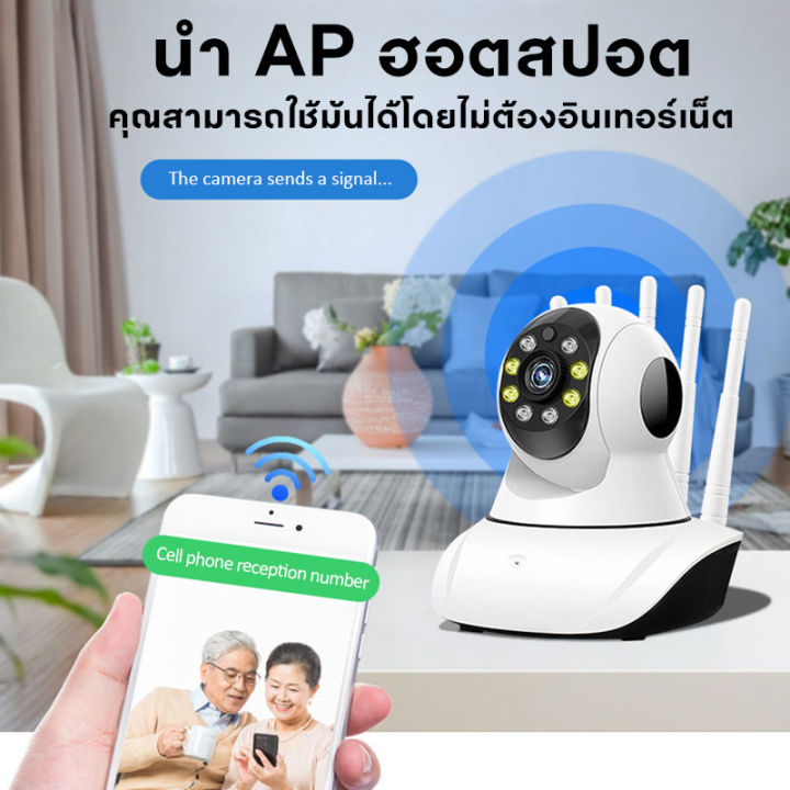 meetu-ลดราคาพิเศษ-p2p-กล้องวงจรปิด-มีภาษาไทย-hd-1920p-wifi-wirless-ip-camera-กล้องวรจรปิดไวไฟ-5-0mp-5เสา-กล้องรักษาความปลอดภัย