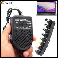 AIMEE แหล่งจ่ายไฟฟ้า อะแดปเตอร์ชาร์จไฟในรถ 80W 12V ครับ พาวเวอร์อัตโนมัติ ที่ชาร์จแล็ปท็อปในรถยนต์ เชื่อถือได้และเชื่อถือได้ ปลั๊กถอดออกได้8ชิ้น อะแดปเตอร์ DC โน้ตบุ๊คแล็ปท็อป