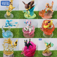 รูปโปเกมอน Pikachu Eevee ครอบครัว Jolteon Vaporeon Charmander Bulbasสามเหลี่ยม Croagunk Cubone Absol มือโมเดลสำนักงานของเล่นเครื่องประดับ C101ของเล่นสำหรับเด็กผู้ชายของขวัญวันเกิด