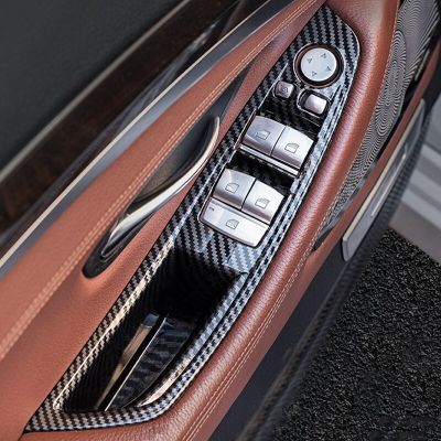แผงประตูภายในมือจับด้านในรถดึงแผ่นครอบป้องกันคาร์บอนไฟเบอร์สติกเกอร์สำหรับ BMW LHD 2011-2017 5ชุด F10 F18 F11