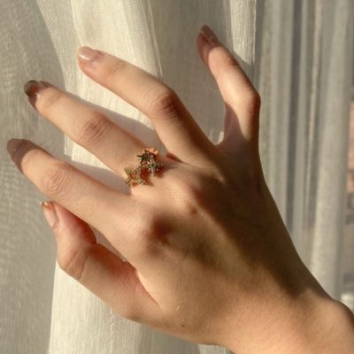 whisper.ring - Harmonia Ring แหวนปรับไซส์ได้ แหวนจี้ดาว แหวนฟรีไซส์ ชุบทองคำ 14k บริการเก็บเงินปลายทาง