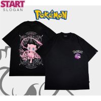 START สะดวกสบายวัสดุผ้าฝ้ายบริสุทธิ์ ■๑Pokémon Mewtwo เสื้อยืดกราฟิกโปเกมอน   การออกแบบการพิมพ์อะนิเมะเสื้อยืดผ้าฝ้าย