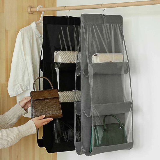 Túi đựng giỏ xách đựng đồ đa năng 6 ngăn 3 tầng có móc treo tiện lợi - ảnh sản phẩm 1
