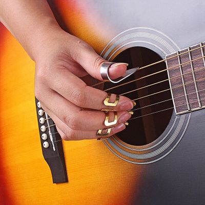 3 Metal Finger Picks + 1 Thumb Pick Set Guitar Fingerpicks for Guitar Banjo Guitar Bass Accessories