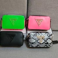 GUESS European and American retro snake pattern leather pattern candy color small square bag camera bag chain shoulder Messenger