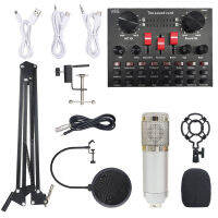 Multi-functional Live Sound Card BM800 Microphone Set Audio Recording Equipments (Black)