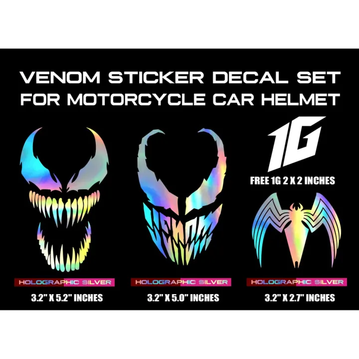 VENOM STICKER DECAL SET FOR MOTORCYCLE CAR WATERPROOF | Lazada PH