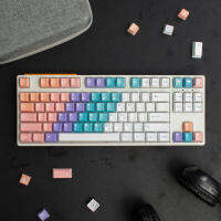 GMK คีย์บอร์ดสีรุ้ง130คีย์เชอร์รี่โปรไฟล์ PBT ห้าด้านการระเหิดพร้อม2U 1.75U สำหรับเชอร์รี่สวิตช์ MX คีย์บอร์ดแบบกลไก Keychron/RK61/GK61/Anne Pro 2