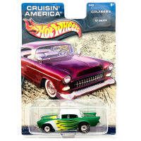 รถยนต์ล้อฮอต Cruisin America 57 Chevy 164โมเดลหล่อสำหรับยานพาหนะ