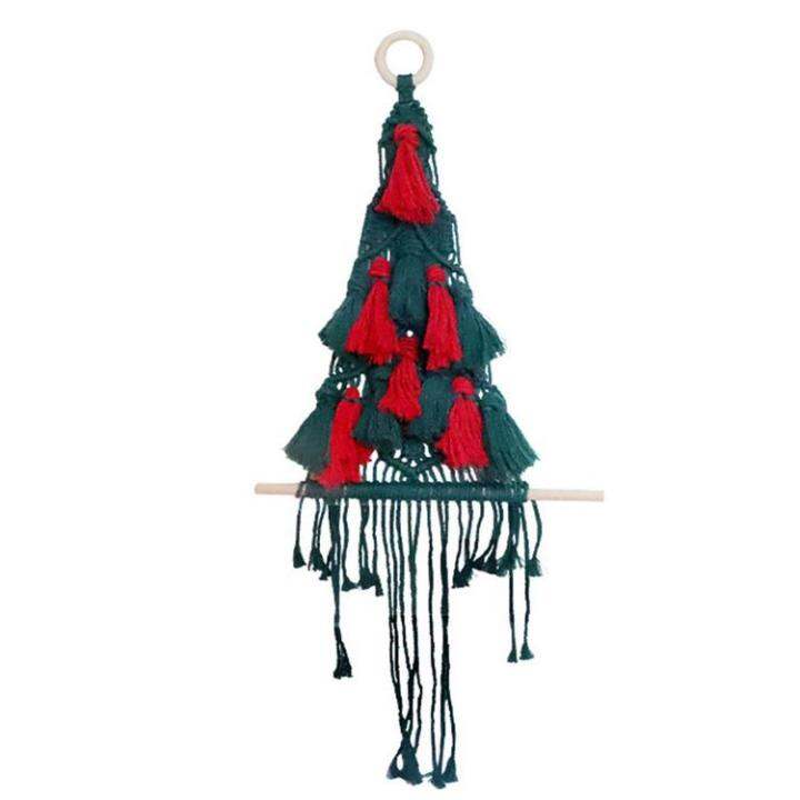 christmas-boho-macrame-ornaments-woven-christmas-tree-hanging-boho-ornaments-christmas-party-woven-decorations-wall-hanging-with-wooden-stick-efficiently