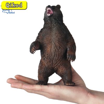Big Size Simulation Wild Animal Figurines Standing Brown Bear Zoo Animal Model PVC Action Figure Collection Decoration Kids Toys