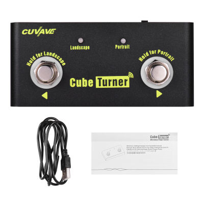 CUVAVE Cube Turner Wireless Page Turner Pedal Supports Looper Connection Compatible with iPad iPhone Android Tablets Smartphones