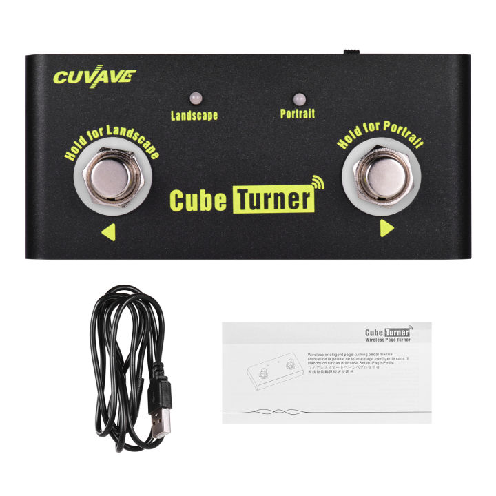 cuvave-cube-turner-wireless-page-turner-pedal-built-in-battery-supports-looper-connection-compatible-with-ipad-iphone-android