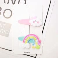 20SetsLot Kids Rainbow Ice Cream Hair Clip Princess DIY Hair Decorations Girls Sweet Barrettes Cute Fashion Children Hairpins