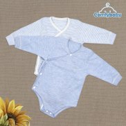 Set 2 bodysuit giữ ấm ngực dài tay 100% Cotton cho bé ComfyBaby size từ 0