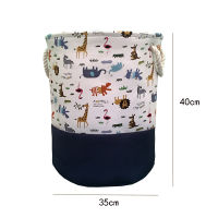 Cotton Linen Folding Laundry Basket Round Storage Bin Bag Large Hamper Collapsible Clothes Baby Toy Organizer Large Capacity 1pc