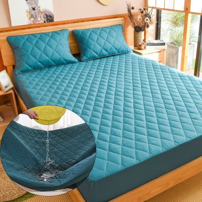 ผ้าคลุมเตียงผ้าควิลท์กันน้ำ100% 12สีผ้าปูเตียงเย็บมุมผ้าปูที่นอนขนาดควีนไซส์ผ้าคลุมที่นอน